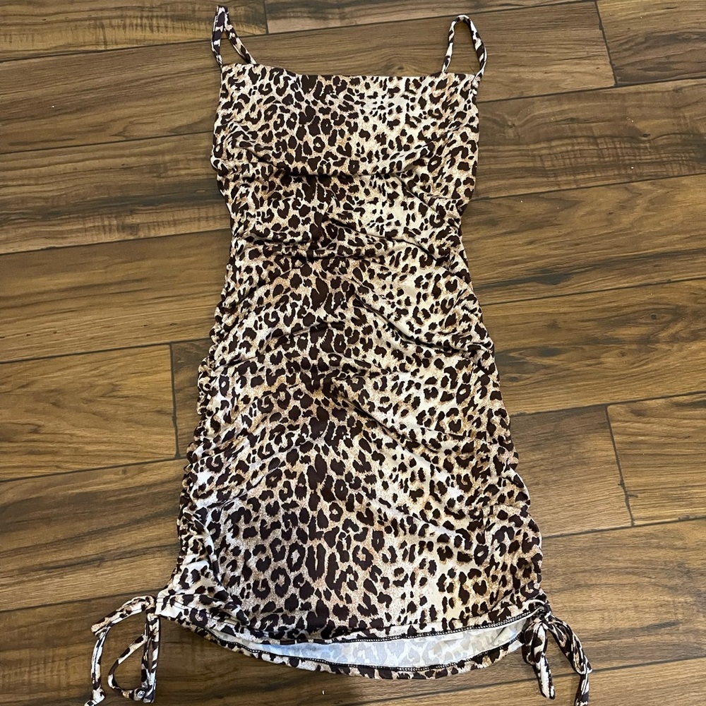 Leopard print mini dress